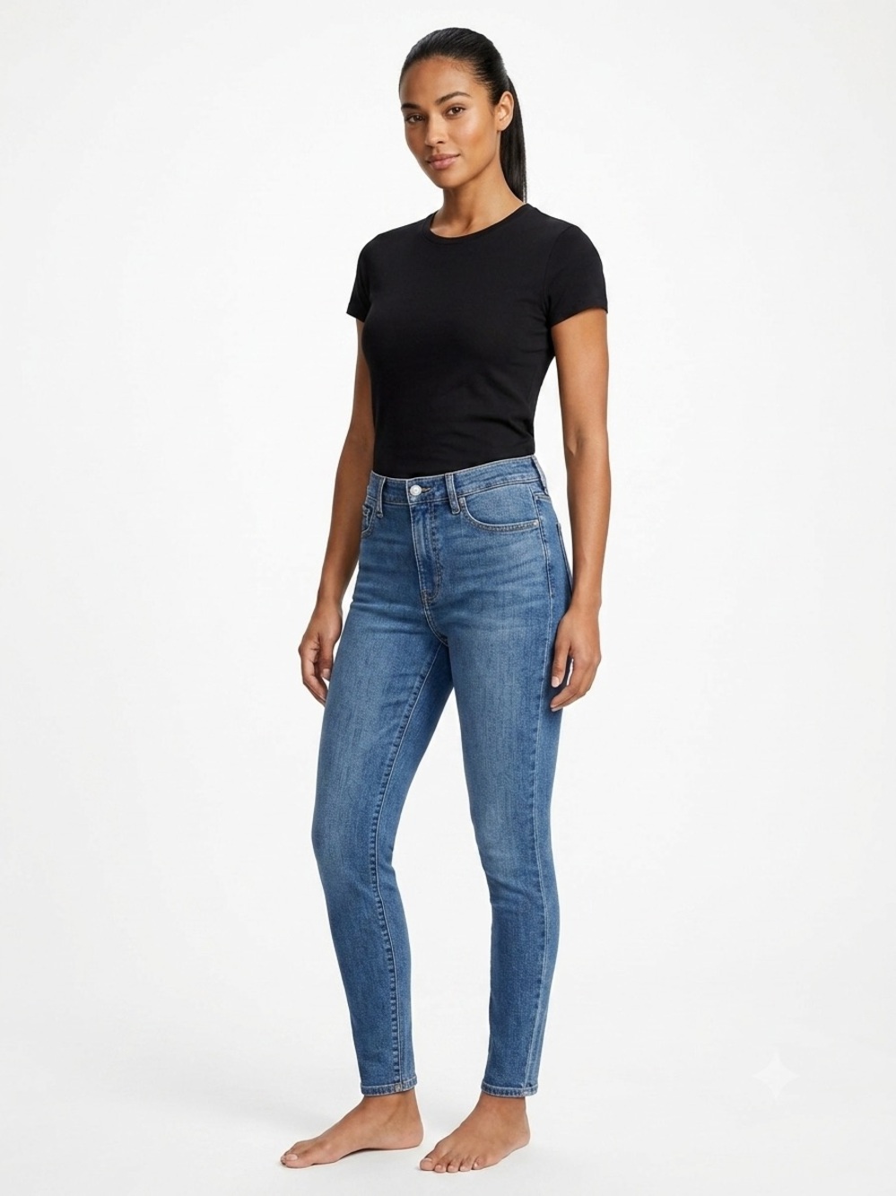 Lauren Ralph Lauren Classic Skinny Curvy Jeans Size 12 High Rise Medium Wash